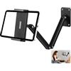 Strixorn Supporto da parete per tablet,Supporto Tablet Muro in alluminio allungabile,supporto tablet con base girevole a 360°,Porta Tablet da Muro Regolabile per Cucina e Camera da Letto,iPhone,mini,Smartphone