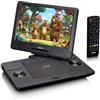 Lenco BRP-1150 Lettore DVD portatile Blu-Ray - Schermo TFT girevole da 11,5 con 1024 x 600 Pixel - Batteria integrata - con adattatore di alimentazione e auto - ingresso USB - AV-Out - HDMI - Nero