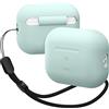 elago Cover in Silicone con Laccetto per AirPods Pro 2 | Compatibile con AirPods Pro 2a Gen, LED Visibile, Supporta Ricarica Wireless (Verde Menta)