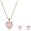 Swarovski Set One, Taglio Heart, Pavé, Cuore, Rosa, Mix di finiture