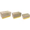 Set 3 Bauli Imbottiti Colore Beige Le Stelle 68x40x40 cm - Arredo Elegante