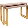 Set 2 Tavolini in Legno Colore Marsala Le Stelle 120x37x79 cm - Arredo Design