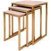 Set 3 Tavolini in Legno Colore Marsala Le Stelle 46x40x62 cm - Arredo Elegante