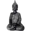 Relaxdays Statua Buddha Seduto, Decoro Vintage per Giardino e Soggiorno, Resistente a intemperie e Gelo, 45x29x18 cm, an