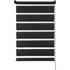 GARDINIA Tenda a Doppio Rullo, Montaggio a Incastro o con Adesivo, Montaggio Senza Trapano, Catenella Laterale, Strisce Trasparenti e Opache, Nero, 100 x 150 cm