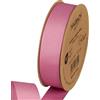 Halbach Seidenbänder Nastro in grosgrain di alta qualità, larghezza: 25 mm, lunghezza: 25 m, nastro regalo sostenibile in poliestere riciclato, ideale come nastro, colore: rosa scuro