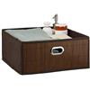 Relaxdays Contenitore Portaoggetti in bambù, Scatola da Bagno Quadrata, Misure HLP 14 x 31 x 31 cm, Pieghevole, Marrone