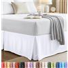 Utopia Bedding - Mantovana giroletto matrimoniale, morbida a quattro balze, facile da montare, con caduta da 40,6 cm, qualità alberghiera, resistente al restringimento e allo scolorimento, bianco