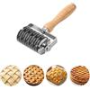 KOSLEOW Rullo Tagliapasta in Acciaio Inossidabile con Manico in Legno, Rotella per Pasta Fresca, Griglia per Crostata, Taglia Sfoglia per Tortellini e Biscotti (130mm x 190mm)