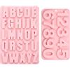 Ginddy Stampi in Silicone con Lettere e Numeri,Stampi in Silicone per Cioccolato Lettere e Numeri Confezione da 2 Stampi in Silicone per Decorazioni di Torte di Compleanno con Simboli