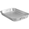 PORFOYO Teglia da forno in acciaio inox, rettangolare con maniglie, teglia per dolci, 36 * 27 * 7 cm, rettangolare, per lasagne, pollo e verdure, resistente al calore, adatta per lavastoviglie
