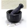 KLEO Set di mortaio e pestello in pietra naturale di diametro 3 nero, spezie, pillole per smerigliatrice per pillole di medicinali - MISURA PICCOLA