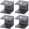 JfwuHap 4 staffe per mensole in vetro, morsetto in vetro regolabile da parete, staffe quadrate in lega di alluminio, morsetti resistenti adatti per pannelli di spessore 16-20 mm, parti di ricambio per