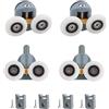 Qikuver Rulli per Porte Doccia, Diametro 25 mm Rotelle per Box Doccia, per Vetro 4-6 mm, Parti di Ricambio Fai da Te per Bagno Domestico (2 Rulli Superiori e 2 Inferiori) (25MM)