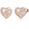 Jrêveinfini Cuore Orecchini Donna Oro Rosa Argento 925, Orecchini Anallergici Donna Bambina Ragazza Senza Nichel, Regalo Donna Compleanno Mamma Migliore Amica Sorella