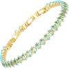 RIZILIA Bracciale Tennis Donna Taglio Marquise Zirconia Cubica Acquamarina Simulata 3mm Placcato Oro Giallo 14K Regolabile 16,5-19cm Gioiello Elegante per Look di Impatto Confezione Regalo
