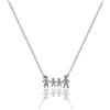 Aka Gioielli® - Collana con Ciondolo Famiglia in Argento 925 Rodiato con 3 o 4 Persone