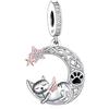 Mon & Sons Ciondolo commemorativo a forma di gatto, cane, cucciolo, gattino, ali d'angelo, zampa del cielo, in argento Sterling 925, compatibile con braccialetti Pandora Charm Moments, Metallo