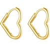 Jrêveinfini Cuore Orecchini Cerchio Donna Oro Argento 925, Anallergici Bambina Ragazza, a Cerchio Senza Nichel, Regalo Natale Compleanno