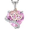 YL Collana Farfalla Cuore in argento 925 con ciondolo da donna con pietra portafortuna di ottobre rosa Zirconia Cubicaa Cubica