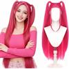 Eligeecos Parrucca lunga anime Cosplay rosa rossa parrucca Halloween Party Costume Parrucche