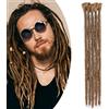 SEGO Extension Dreadlock Treccine Rasta Dread Uomo Donna 5 Pezzi Finti 30cm Trecce Capelli Corti Sintetici Treccia Braiding Braids Hair Uncinetto #Castano Caffe