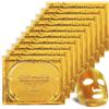 CGBOOM Set di maschere facciali in gel dorato 24 K, naturali idratanti, per uomini, donne, cura della pelle, anti-invecchiamento, anti-rughe, pelle secca, occhiaie (10 pezzi)
