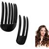VVQWCY 2 clip volume per capelli, clip volume per l'attaccatura dei capelli, pettine per lo styling del vento, clip per capelli morbide, per capelli lunghi e corti (nero)