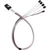 SilverStone CPS03-RE: Mini SAS 36 pin (dispositivo di destinazione) SFF-8087 -a SATA 7-pin x 4 (alloggiamento) con cavo a banda larga (SGPIO) lunghezza: 50 cm.