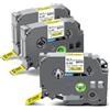 Exsun Nastro Termoretraibile da 11,7 mm Compatibile con Brother Hse-631 HS-631 HSc-631 per Brother Ptouch PT-E300 PT-E100 PT-E550W PT-P750W PT-H300, Nero su Giallo, confezione da 3