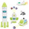 YULEYU Razzo Spaziale Giocattolo per Bambini, Space Shuttle Giocattolo con e Astronauta, Adatto a Bambini di 3, 4, 5, 6, 7, 8 Anni, Stimola Fantasia e Esplorazione Spaziale (Verde)