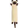 SNOWOLF Gatto Morbido Cuscino Peluche Lungo Tiro per Dormire Cotone Gattino Ripiene Carino Peluche Bambola Giocattolo Regalo per Bambini Fidanzata (Beige, 110cm)