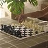 StonKraft Scacchiera arrotolabile - Tappetino per scacchi portatile a doppio scopo e borsa in cotone con stampa della scacchiera per giocare a scacchi ovunque | (with Chess Pieces)