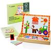CUBIDI® Montessori Magic Board - lavagna magnetica creativa in legno e bambini, lavagna magnetica interattiva con 2 diversi lati, a partire dai 3 anni in su, per ragazzi e ragazze
