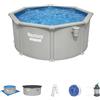 Bestway Set piscina Hydrium grigio chiaro - 305x122 cm