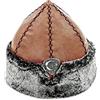 ihvan online Miss Tesettür Cappello turco ottomano Bork, berretto invernale in pelliccia sintetica Ertugrul, Marrone-Grigio / Stile 7, M