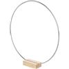 Blausky 1 anello in metallo da 30 cm, per fai da te, decorazione rotonda con supporto in legno, anello per acchiappasogni, per tecnica di avvolgimento, fai da te, decorazione da tavolo, legno e argento