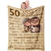 YESTUTI Regali per Nozze D'oro, 50 Anniversario Matrimonio, Idee Regalo per 50 Anni di Matrimonio, Regalo 50 Anniversario per Lei Lui, Bomboniere 50 Anniversario Matrimonio, Genitori Coperta 150x130CM