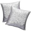 SwirlColor Federe Coppia Copri Cuscino Divano Copriletto Federe Cuscini Divano 40 x 40 per l'Home Cafe Decorazione 2 Federe (Argento)