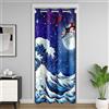 Homemissing Japanese Onda - Tenda per porta, 86 x 203 cm, per soggiorno, camera da letto, privata, 1 pannello, Ocean Wave per interni, fiori di ciliegio, tenda oscurante
