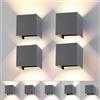 wisdom line Applique da Parete Cubo 15W LED Grigio Scuro 11cm