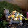 Yeomoo Decorazione da giardino a forma di tartaruga, con fiori, lampada solare, decorazione da giardino, per esterni, soggiorno, con catena luminosa a energia solare, regali personalizzati per donne, uomini,