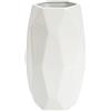 JUZAI 25 CM Vaso Fiori Bianco Ceramica per Pampas, Vaso Cilindrico Decorativo da Interno Design Moderno Elegante Classici