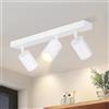 ZMH Plafoniera LED bianca faretto da soffitto: lampada da soffitto GU10 | faretti 3 lampadine, faretti da soffitto orientabili a 350°, faretto da parete industriale per soggiorno, senza lampadina