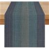 Miuyunya Runner da Tavola Blu Navy e Nero 40 x 180 cm Retrò Runner Tavolo Legno Striscia Texture Decorazioni Elegante Moderno Decorativo per Vacanze, Soggiorno, Compleanno, Cucina