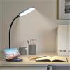 LQWELL® Lampada Da Scrivania A LED Da Studio Per Ufficio Domestico, Lampada Da Tavolo Da Lettura Flessibile Con Controllo Touch A Collo Di Cigno A 360° Con Supporto Per Telefono (Nero)