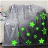 Winthome Coperta pile Bambino Morbida, Plaid che si Illumina al Buio, Coperte Natalizie per Bambina Bambino Regalo, Pisolone, Coperta Fosforescente Adatto a Tutte le Stagioni (Stella, 130x170 cm)