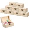 Yitobici Piccola scatola di legno, mini scrigno del tesoro rettangolare in legno, kit artigianale per riporre e decorare, 10 pezzi