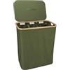 KROMS Cesto portabiancheria 3 scomparti 145L - Verde oliva - Cesto biancheria sporca pieghevole - Porta biancheria salvaspazio per bagno - Cesta panni sporchi - Porta biancheria sporca per bagno