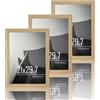 VUVUZULA Cornice portafoto in legno formato A4, 21 x 30 cm, in legno MDF, DIN A4, per certificati, colore naturale, set da 3 pezzi